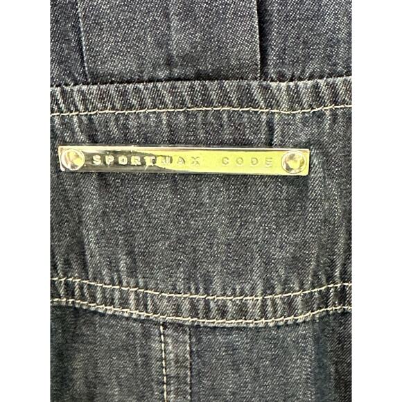 Sportsmax Code Womens Denim Dress 12 Pockets Minimalist Quiet Luxury Blue - Picture 12 of 12